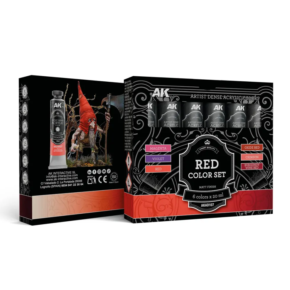 AK Interactive: Artist Dense Acrylic Colors - Red Color Set