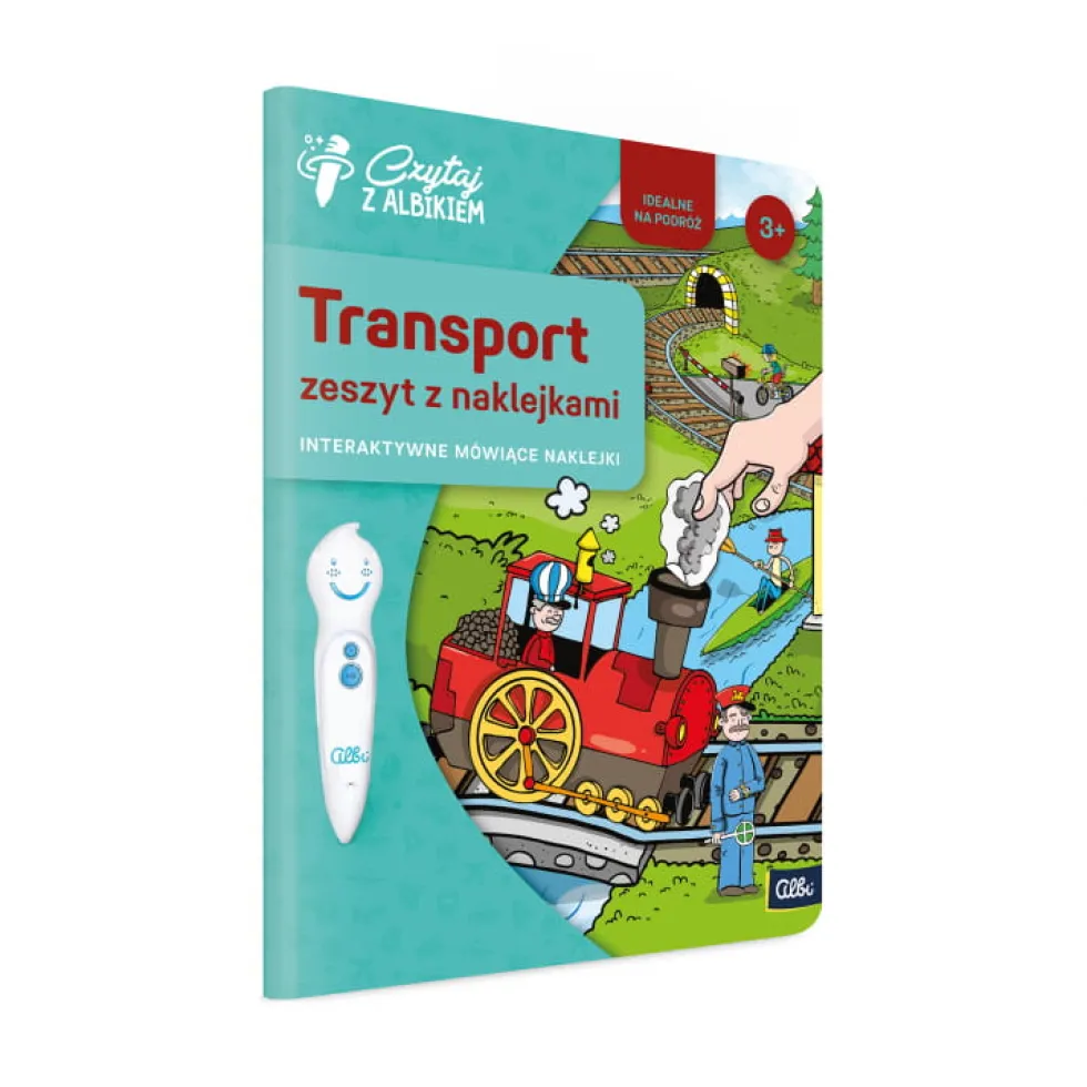 Albik: Zeszyt z naklejkami: Transport 3+