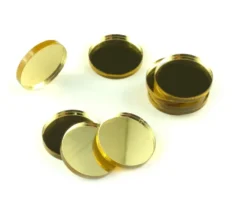 Crafters: Znaczniki akrylowe - Lustrzane - Złote Okrągłe 3x22 mm (10)