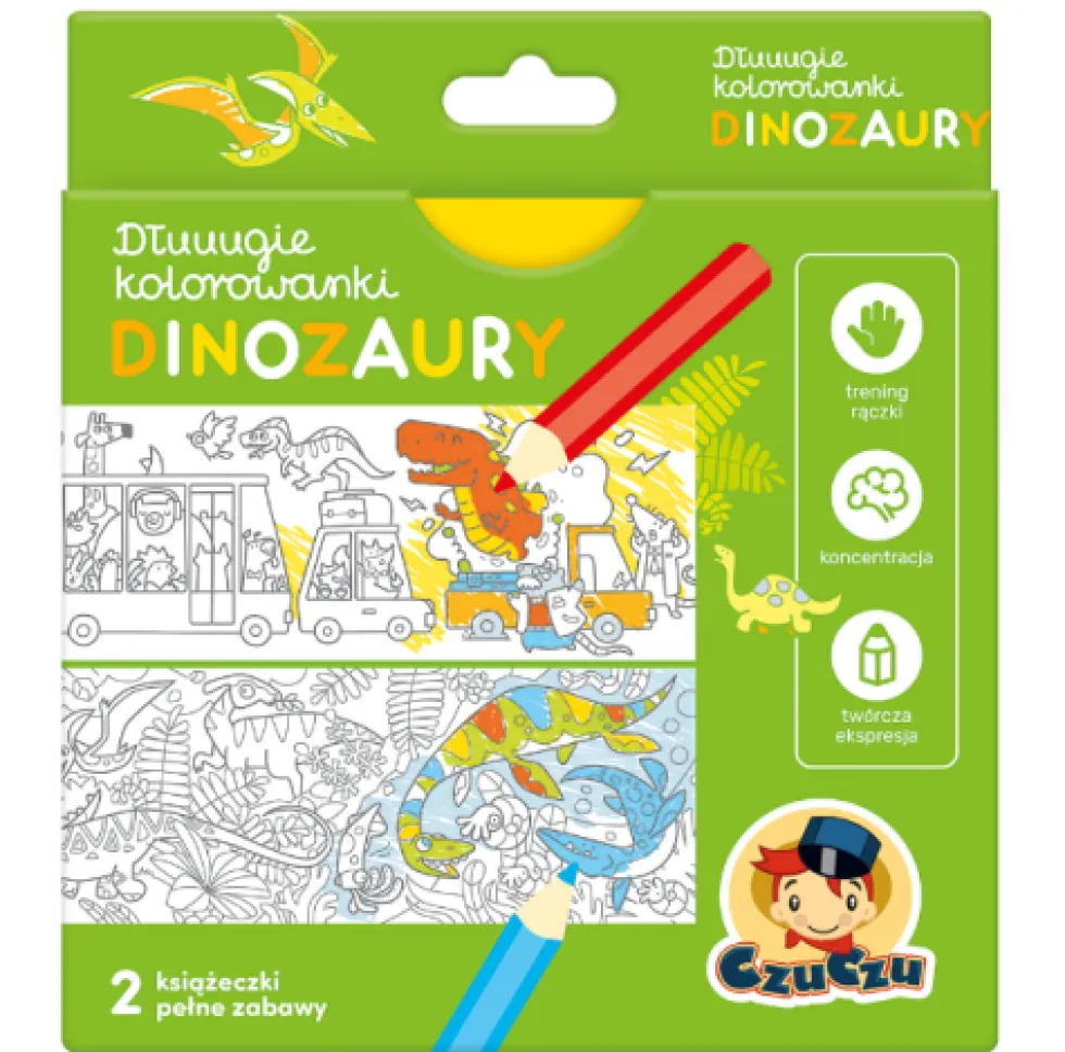 CzuCzu: Długie kolorowanki - Dinozaury