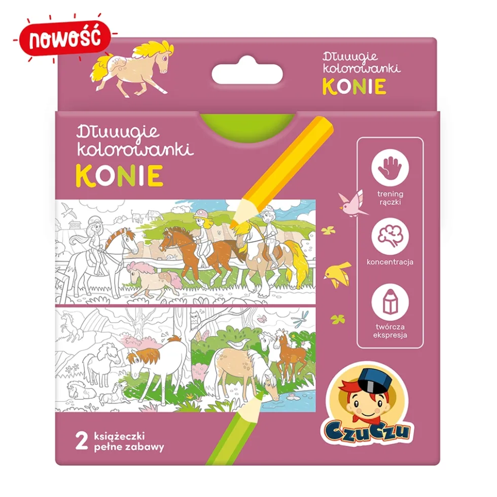CzuCzu: Długie kolorowanki - Konie 4+