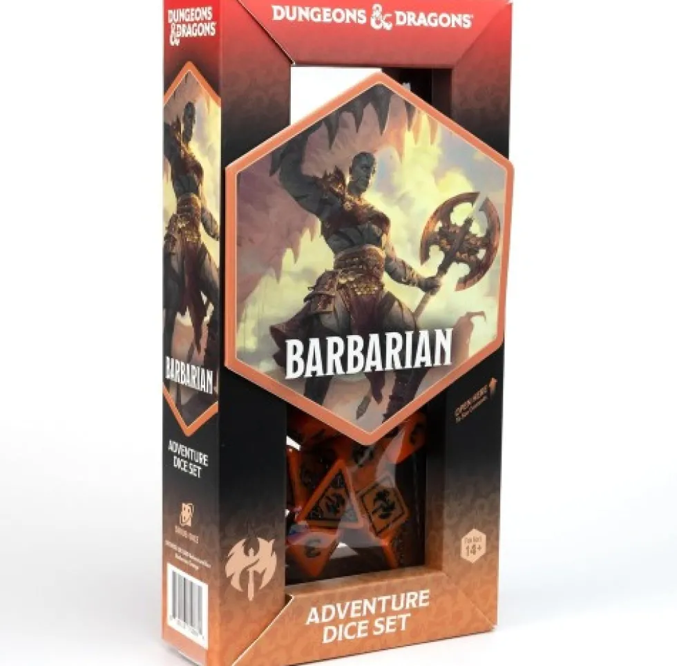 Dungeons & Dragons - zestaw kości Adventure (Barbarian: Orange)