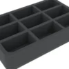 Felherr: Organizer z pianki - 275 mm x 172 mm x 50 mm - 9 przegródek (80x45mm)