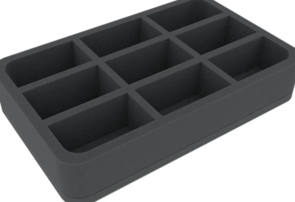 Felherr: Organizer z pianki - 275 mm x 172 mm x 50 mm - 9 przegródek (80x45mm)