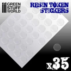 Green Stuff World: Arkusz z epoksydowymi naklejkami na żetony, kopuły 25mm (35 sztuk)