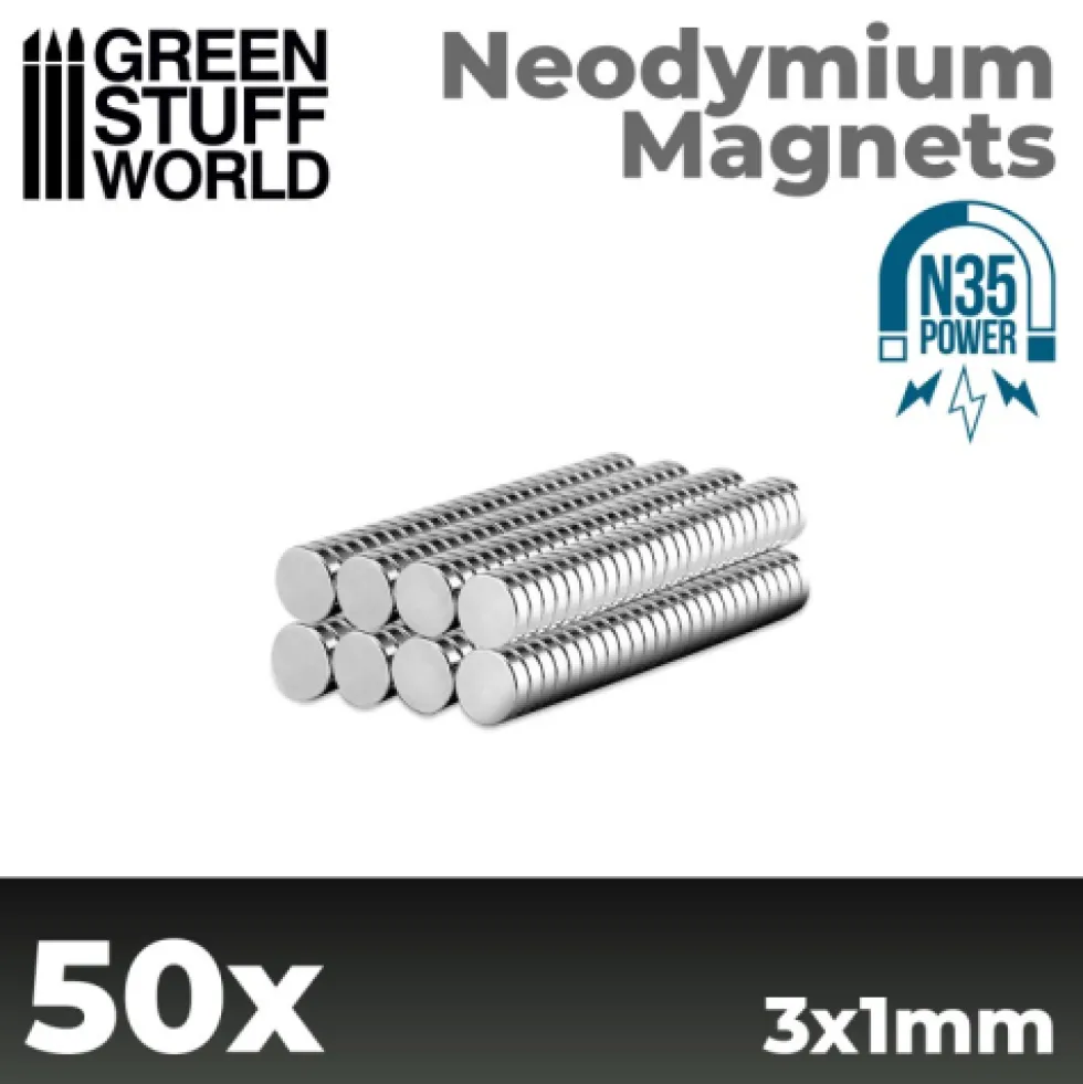 Green Stuff World: Magnesy Neodymowe 3x1mm - 50 szt. (N35)