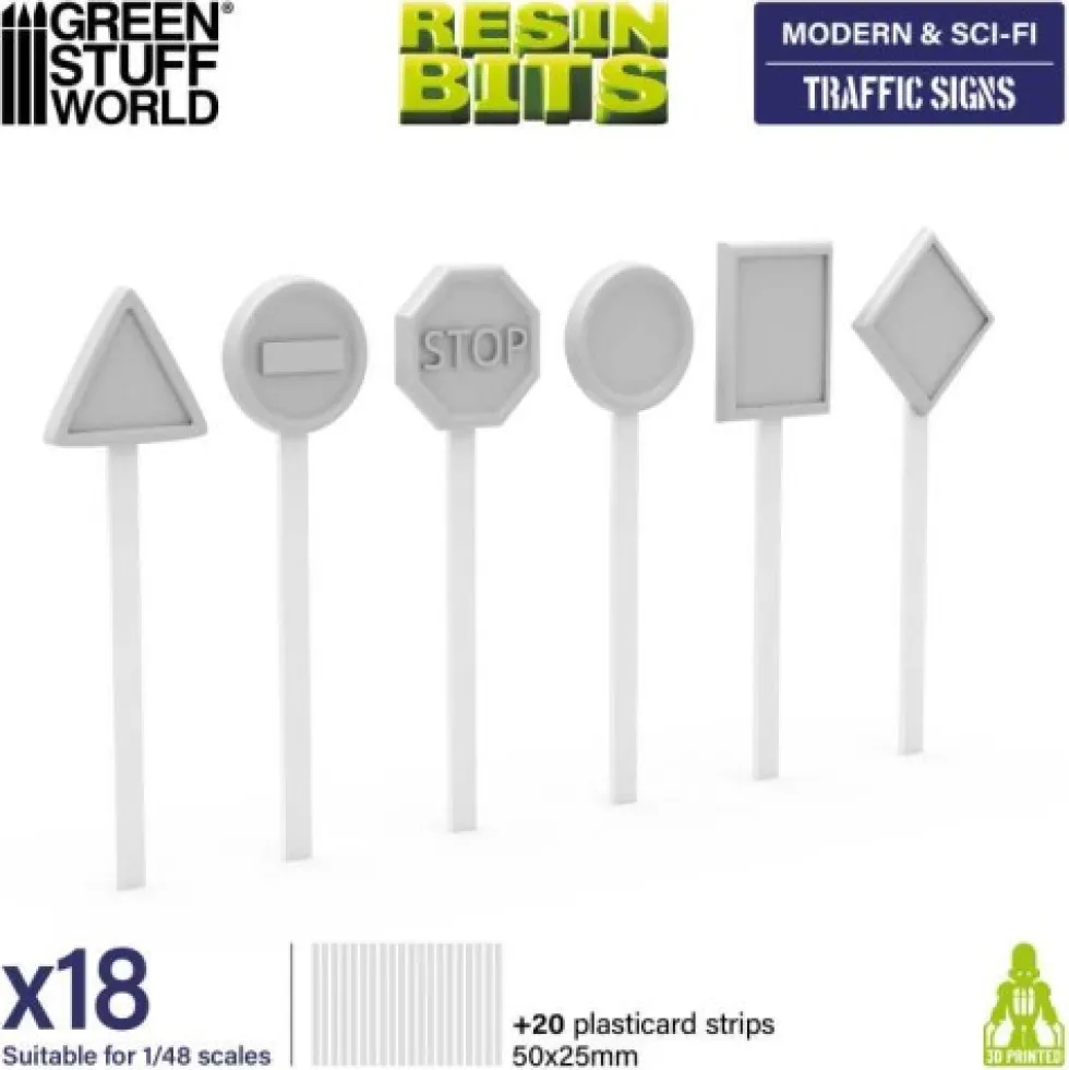 Green Stuff World: Modern & Sci-fi - Znaki drogowe - 18 elementów (Traffic Signs)