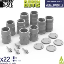 Green Stuff World: Modern & Sci-fi - Metalowe beczki - 22 elementy
