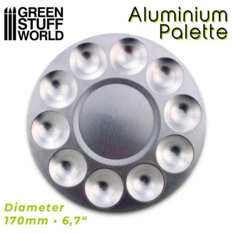 Green Stuff World: Paleta aluminiowa okrągła - 10 wgłębień