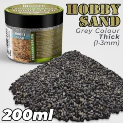 Green Stuff World: Posypka modelarska - Gruboziarnisty piasek hobbystyczny 200ml - Dark Grey