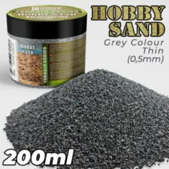 Green Stuff World: Posypka modelarska - Drobny piasek hobbystyczny 200ml - Dark Grey