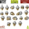 Green Stuff World: Skulls & Bones - Czaszki w hełmach (40 elementów)