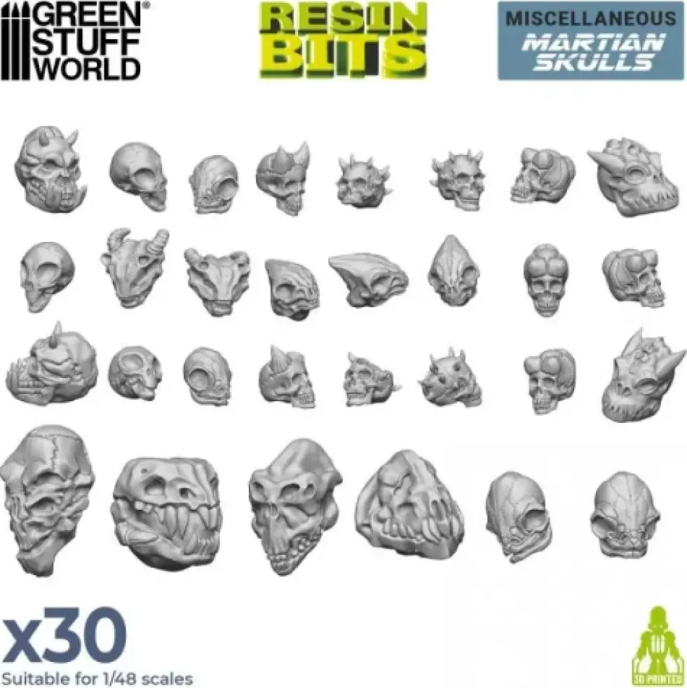 Green Stuff World: Skulls & Bones - Czaszki kosmitów zestaw (30 elementów)