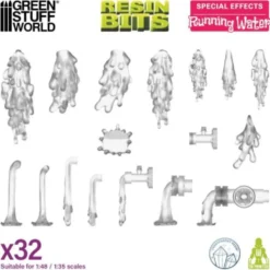 Green Stuff World: Special Effects - Strumienie wody (32 elementy)