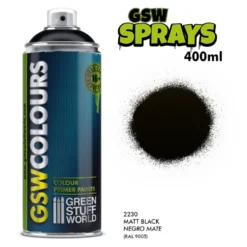 Green Stuff World: Spray Primer Colour - Matt Black (400ml)