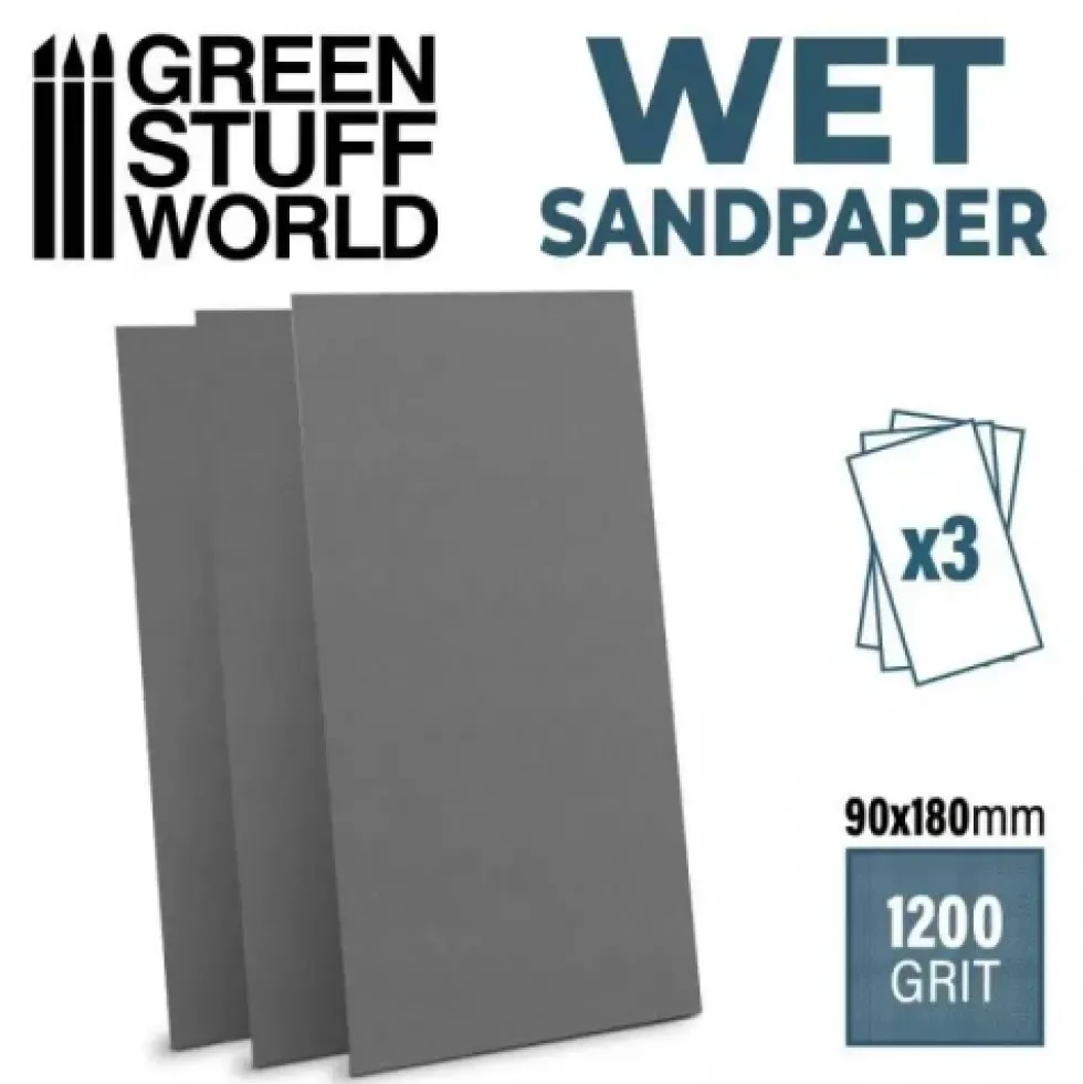 Green Stuff World: Wodny papier ścierny 1200 - 3 szt. (WET Sandpaper)