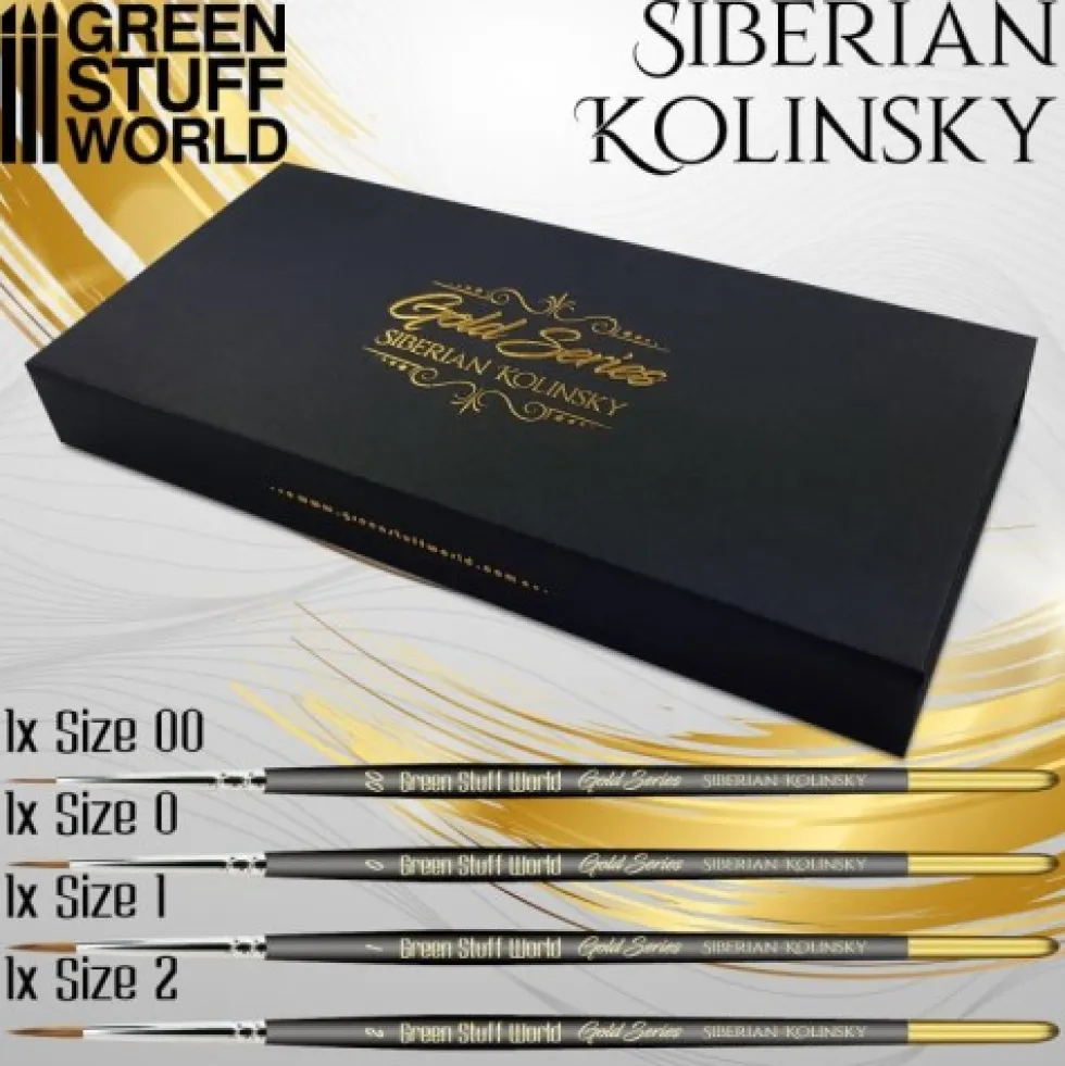 Green Stuff World: Zestaw Pędzli Premium (Brush set) - Gold Series