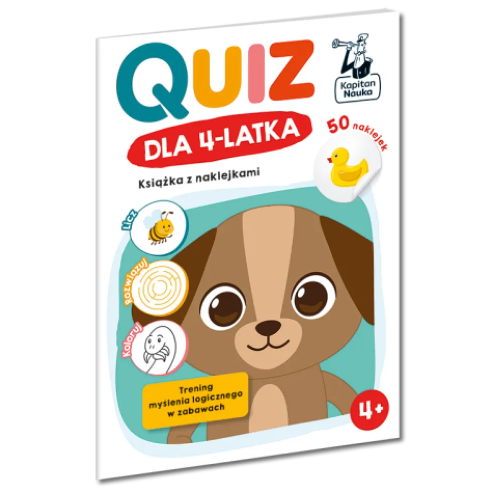 Kapitan Nauka: Quiz dla 4-latka. Książka z naklejkami