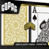 Karty do gry Copag: Elite - zestaw plastikowych kart do pokera (czarny/złoty) JUMBO