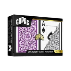 Karty do gry Copag: Elite - zestaw plastikowych kart do pokera (fioletowy/szary) JUMBO