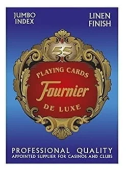 Karty do gry Fournier: 818 Linen Finish Poker - niebieskie