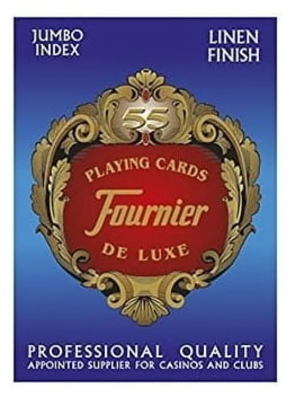 Karty do gry Fournier: 818 Linen Finish Poker - niebieskie
