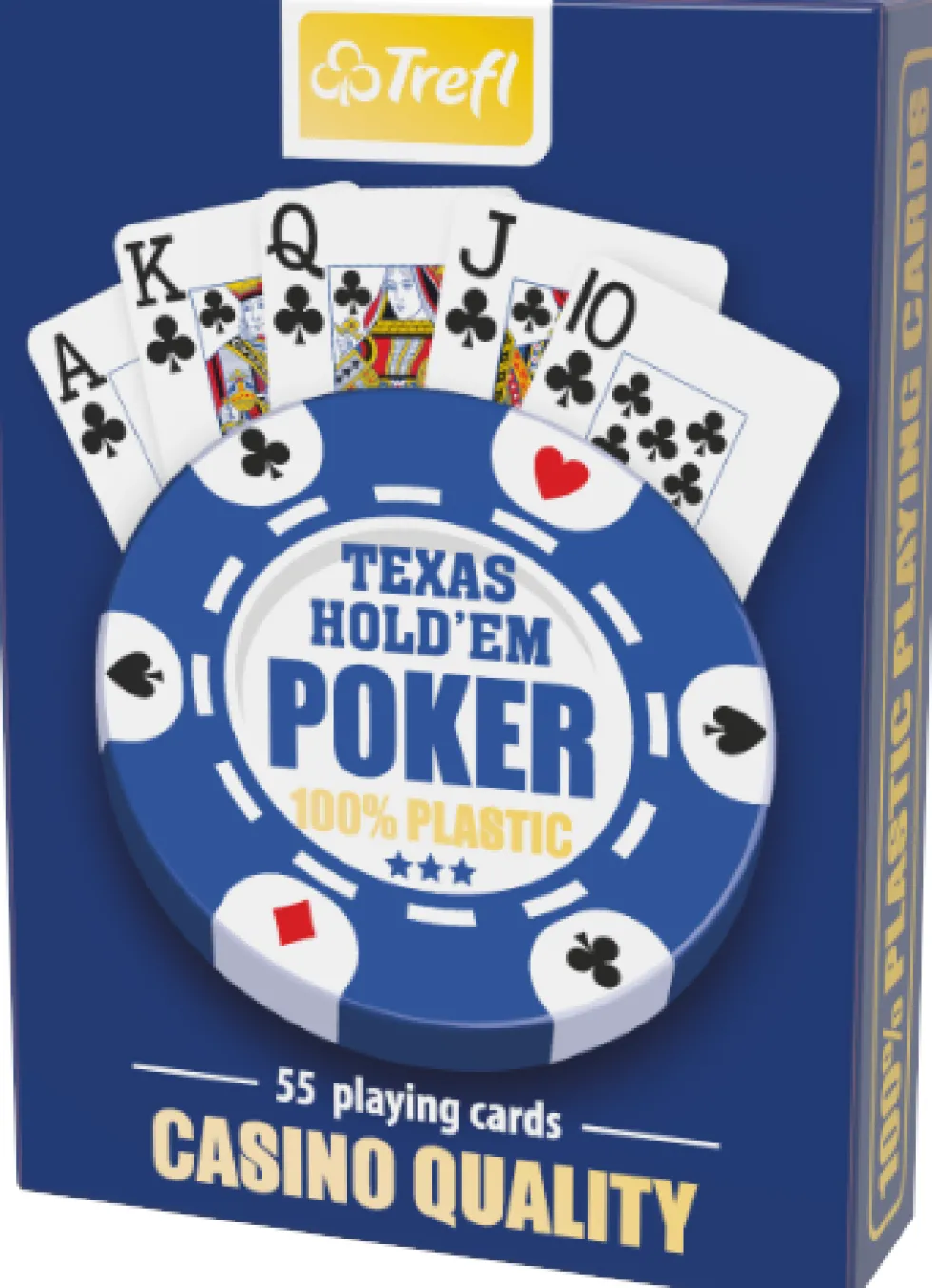 Karty do gry Texas Hold'em Poker - Casino Quality 100% Plastic - niebieska talia