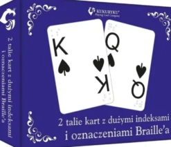 Karty do gry z dużymi indeksami i znakami Braille`a