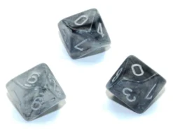 Kości Chessex - kostka k10 Borealis Light Smoke/Silver - Luminary (świecące w ciemnościach)