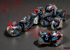 Kości Chessex - kostka k10 Brush Dark Side/blue