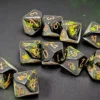 Kości Chessex - kostka k10 Brush Deep Forest/gold