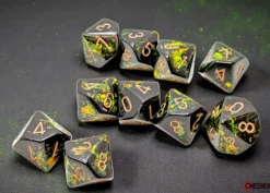 Kości Chessex - kostka k10 Brush Deep Forest/gold