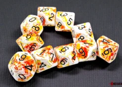 Kości Chessex - kostka k10 Brush Sunrise/black
