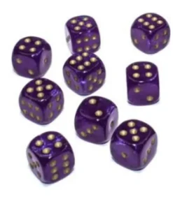 Kości Chessex - kostka k6 12mm Borealis Royal Purple/gold (święcące w ciemnościach)