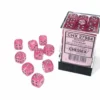 Kości Chessex - kostka k6 12mm Borealis Pink/silver - Luminary (świecące w ciemnościach)