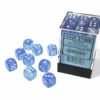 Kości Chessex - kostka k6 12mm Borealis Sky Blue/white - Luminary (świecące w ciemnościach)
