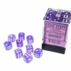 Kości Chessex - kostka k6 12mm Borealis Purple/white - Luminary (świecące w ciemnościach)