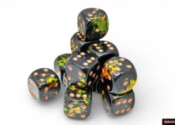 Kości Chessex - kostka k6 16mm Brush Deep Forest/gold