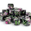 Kości Chessex - kostka k6 12mm Brush Paintball/green