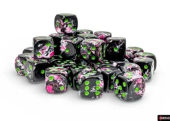 Kości Chessex - kostka k6 12mm Brush Paintball/green