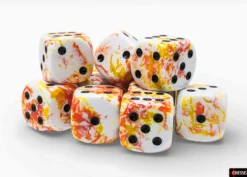 Kości Chessex - kostka k6 16mm Brush Sunrise/black