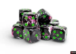 Kości Chessex - kostka k6 16mm Brush Paintball/green