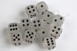 Kości Chessex - kostka k6 16mm Frosted Clear/black