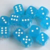 Kości Chessex - kostka k6 12mm Frosted Caribbean Blue/white