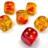 Kości Chessex - kostka k6 16mm Gemini Translucent Red-Yellow/gold