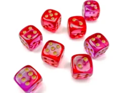 Kości Chessex - kostka k6 12mm Gemini Translucent Red-Violet/gold