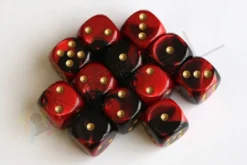 Kości Chessex - kostka k6 16mm Gemini Black-Red/gold