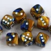 Kości Chessex - kostka k6 12mm Gemini Blue-Gold/white