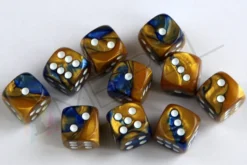 Kości Chessex - kostka k6 12mm Gemini Blue-Gold/white