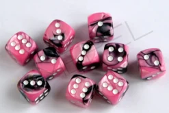 Kości Chessex - kostka k6 12mm Gemini Black-Pink/white